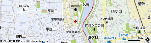 愛知県あま市栄東郷内42周辺の地図