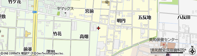 愛知県あま市丹波（高畑）周辺の地図