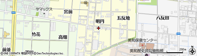愛知県あま市中橋明円周辺の地図