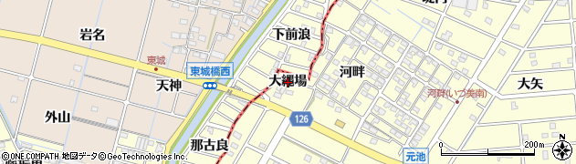 愛知県愛西市勝幡町（大縄場）周辺の地図