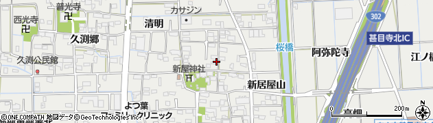 愛知県あま市新居屋（善左屋敷）周辺の地図