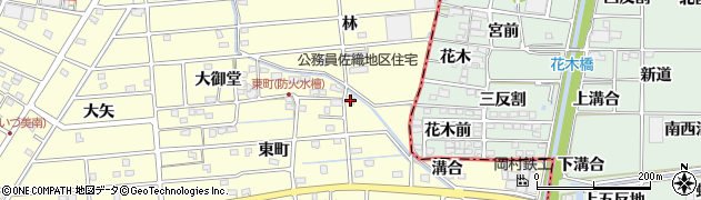 愛知県愛西市勝幡町東町72周辺の地図