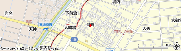 愛知県愛西市勝幡町河畔周辺の地図