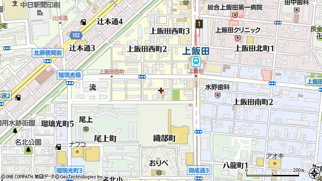 〒462-0809 愛知県名古屋市北区上飯田西町の地図