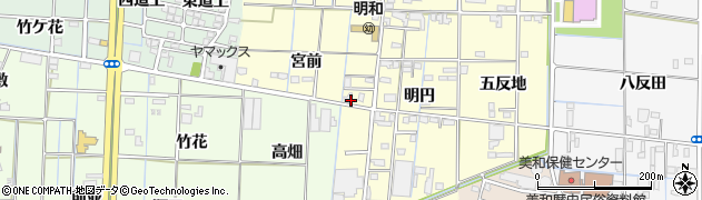愛知県あま市中橋宮前周辺の地図