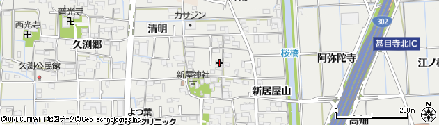 愛知県あま市新居屋善左屋敷55周辺の地図