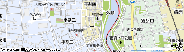 愛知県あま市栄東郷内周辺の地図