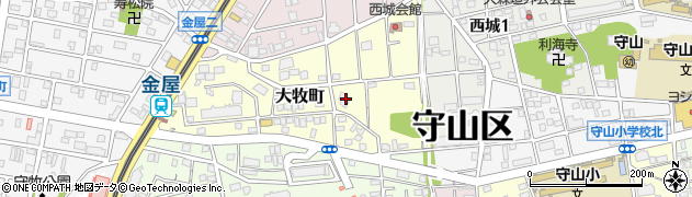 愛知県名古屋市守山区大牧町周辺の地図