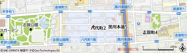 愛知県名古屋市北区八代町周辺の地図