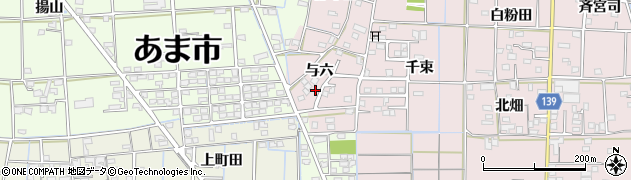 愛知県あま市古道与六746周辺の地図