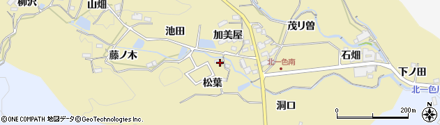 愛知県豊田市北一色町（松葉）周辺の地図