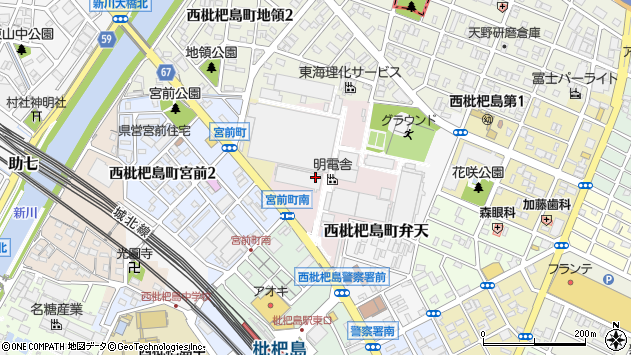 〒452-0007 愛知県清須市西枇杷島町一反五畝割の地図