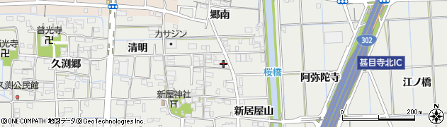 愛知県あま市新居屋善左屋敷22周辺の地図