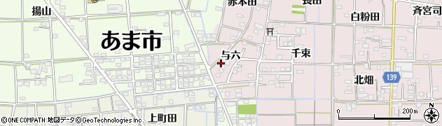 愛知県あま市古道与六8周辺の地図