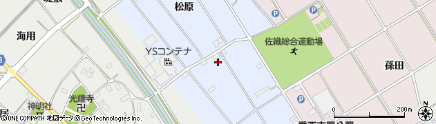 愛知県愛西市二子町松原周辺の地図
