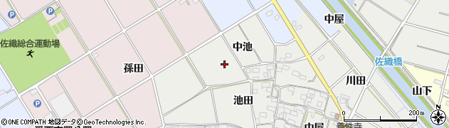 愛知県愛西市草平町中池周辺の地図