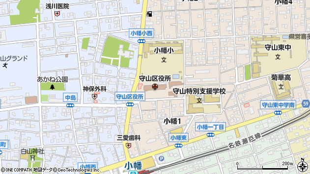 〒463-0000 愛知県名古屋市守山区（以下に掲載がない場合）の地図
