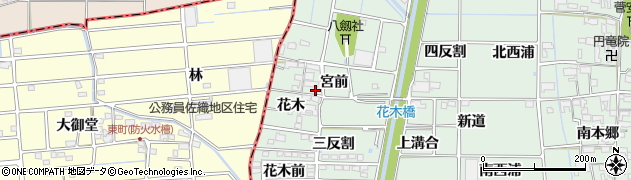 愛知県あま市蜂須賀（花木）周辺の地図