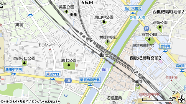〒452-0902 愛知県清須市助七（その他）の地図