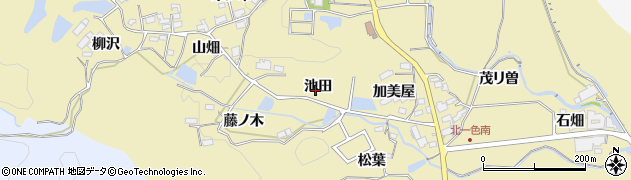 愛知県豊田市北一色町（池田）周辺の地図