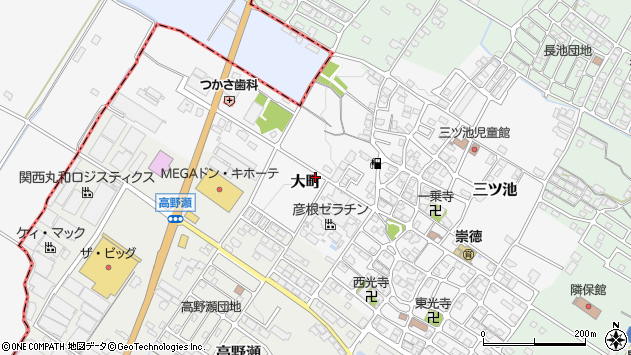 〒529-1176 滋賀県犬上郡豊郷町大町の地図