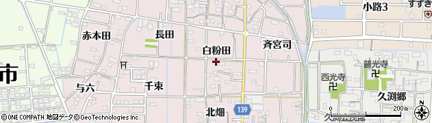 愛知県あま市古道白粉田周辺の地図