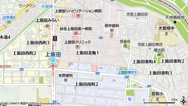 〒462-0802 愛知県名古屋市北区上飯田北町の地図