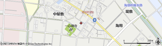 愛知県愛西市赤目町周辺の地図