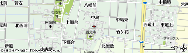愛知県あま市蜂須賀（中島）周辺の地図
