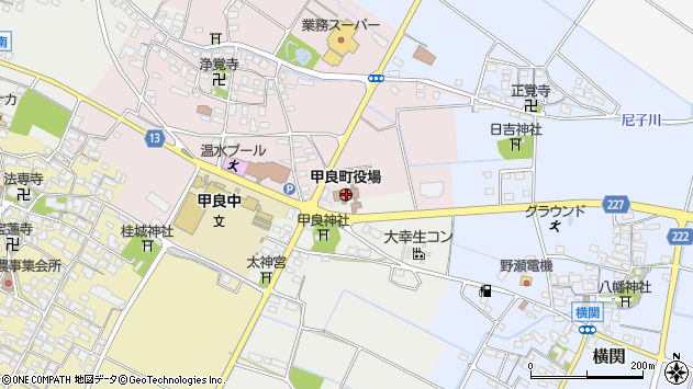 〒522-0200 滋賀県犬上郡甲良町（以下に掲載がない場合）の地図