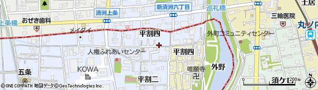 愛知県あま市西今宿（平割四）周辺の地図