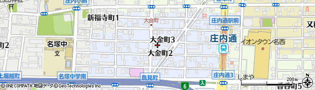 愛知県名古屋市西区大金町周辺の地図