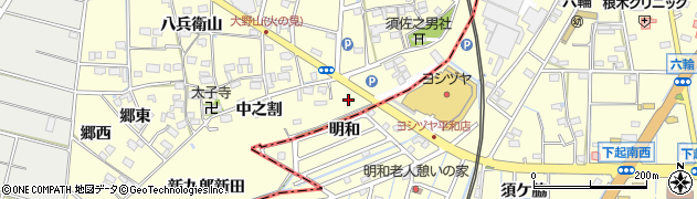 愛知県愛西市大野山町海用周辺の地図