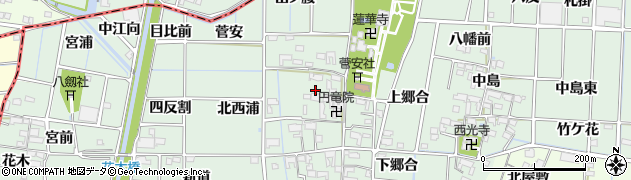 愛知県あま市蜂須賀（北本郷）周辺の地図