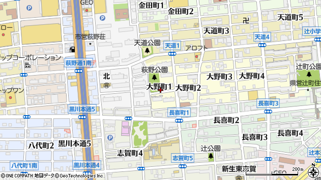 〒462-0035 愛知県名古屋市北区大野町の地図