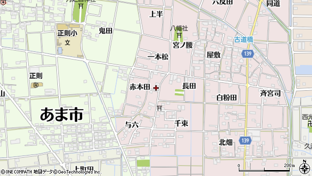〒490-1201 愛知県あま市古道の地図