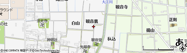 愛知県あま市花正（観音裏）周辺の地図