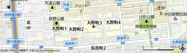 愛知県名古屋市北区大野町3丁目周辺の地図