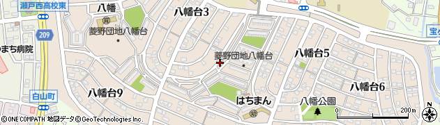 愛知県瀬戸市八幡台周辺の地図