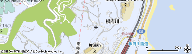 神奈川県小田原市根府川周辺の地図
