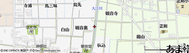 愛知県あま市花正中白山周辺の地図