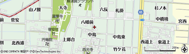 愛知県あま市蜂須賀（中島浦）周辺の地図