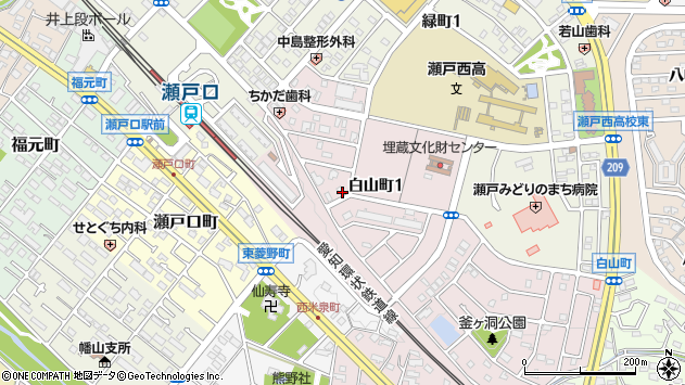〒489-0876 愛知県瀬戸市白山町の地図