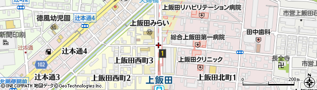 上飯田駅前周辺の地図