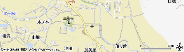 愛知県豊田市北一色町（曽リ美）周辺の地図