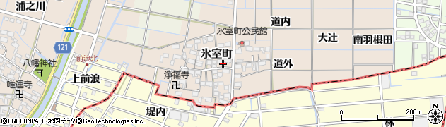 愛知県稲沢市氷室町周辺の地図