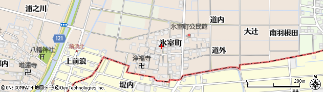 愛知県稲沢市氷室町（郷内）周辺の地図