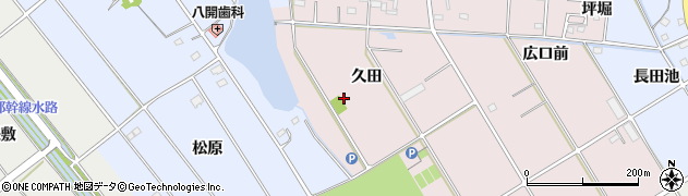 愛知県愛西市鷹場町久田山周辺の地図