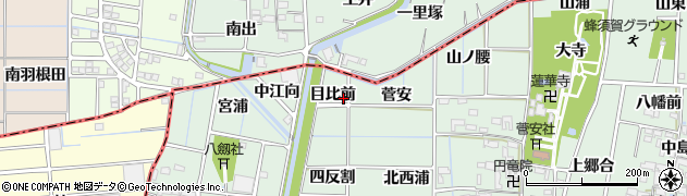愛知県あま市蜂須賀（目比前）周辺の地図