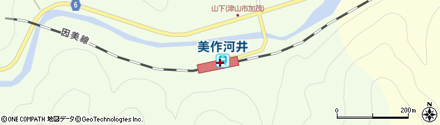 美作河井駅周辺の地図